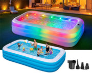 YIPYOP front view of filled pool showing spacious family area and comfort