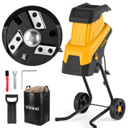 Yireal front view with collecting bag showing easy mulch collection and portability