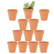 Yishang front view of 12-pack terracotta pots showing tidy set and neutral tone