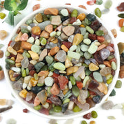 YISZM front of bag showing colorful pebbles and weight benefit