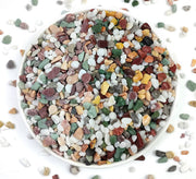 YISZM front packaging showing 5 lb bag and colorful stones, easy storage benefit