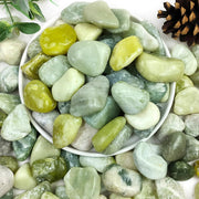 YISZM front packaging showing 5lbs jade pebbles, adds instant decor