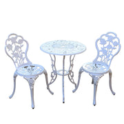 YKSY&YKSY front view of rose white bistro set showing elegant styling and durability
