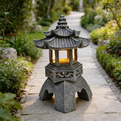 YLSMILE pagoda front view showing design and warm glow