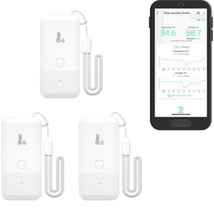 YoLink front view three-pack showing compact sensors and brand, reliable monitoring