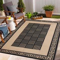 YONILE front view of 6x9 outdoor rug shows durable waterproof surface and portability
