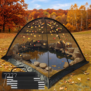 Yoojahow front view of dome cover protecting pond, visible protection and airflow