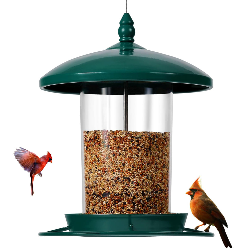 Youvip feeder front view showing weatherproof design and benefits