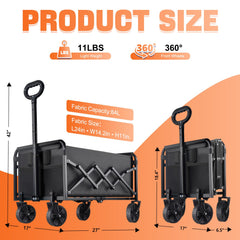 YOVOBUSS folded compact wagon in trunk highlighting fast fold and easy storage benefit