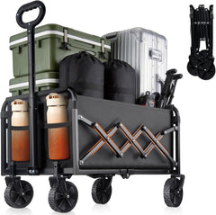 YOVOBUSS front view of wagon showing sturdy frame and open cargo space for easy loading