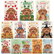 YOVOYOA Golden Doodle front view flag adds cheerful curb appeal