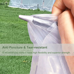 Yowlieu installed on hoop house providing visible plant protection