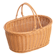 YRMTKIHE front view of woven picnic basket showing rustic charm and functionality