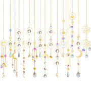 Ysleen front packaging showing 16 colorful crystal suncatchers and chains for easy decorating