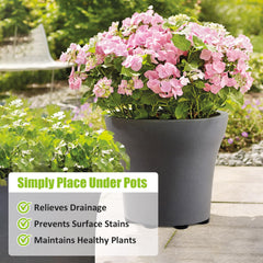 YUFDA pot on wooden deck with visible gap preventing stains