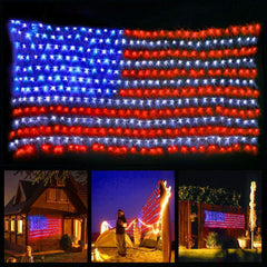 YULIANG front view of LED flag net showing full patriotic design and strong visibility