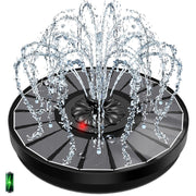 Yzert front view fountain showing compact design and spray in birdbath benefit aesthetics