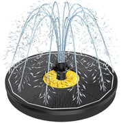 Yzert front view of solar fountain showing compact design and easy placement