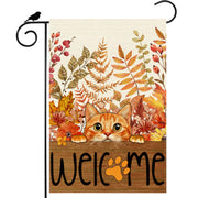 ZAEW cat wildflower flag front view showing vibrant colors and welcoming design