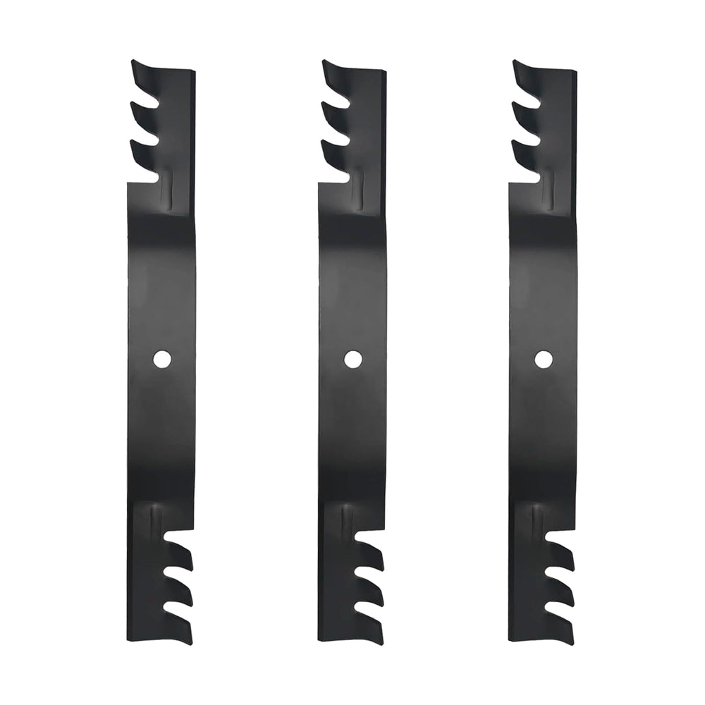 ZALANA blade front view showing toothed edge and robust steel for improved mulching