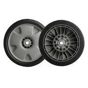 ZALANA front view of two replacement rear drive wheels showing tread and size benefit
