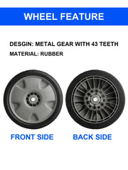 ZALANA wheel installed on mower rear showing restored drive performance