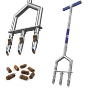 Zalawn front view of blue aerator showing entire tool and balance benefit