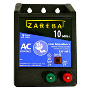 Zareba front panel energizer showing indicator light and connectors for easy monitoring