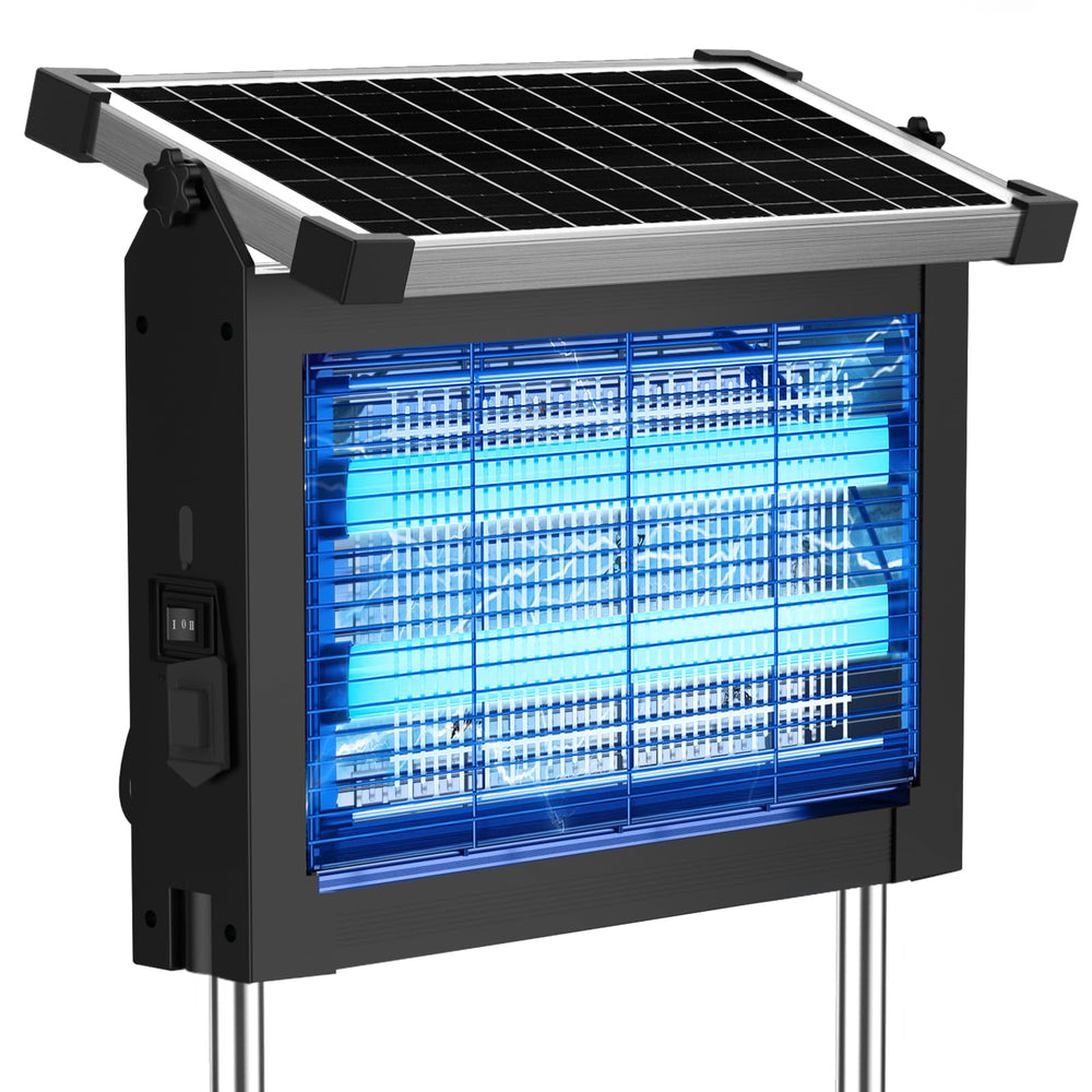 zechuan front view of solar bug zapper showing compact design and weatherproof housing for outdoor use