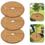 ZeeDix front view of three 24-inch coir mulch rings showing tidy packaging and coverage