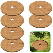 ZeeDix front pack of six coir rings showing neat mulch coverage benefit