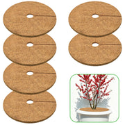ZeeDix front view of six 18-inch coconut fiber mulch rings showing tidy packaging and natural look