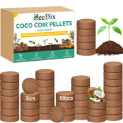 ZeeDix front packaging showing 50 pellets and tidy seed starting benefit