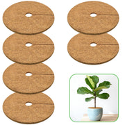 ZeeDix front view of 6-pack mulch rings showing natural coir and packaging, displays quantity benefit
