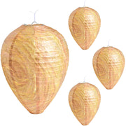 ZeeDix front view of warm yellow decoy pack showing four nests, deters wasps