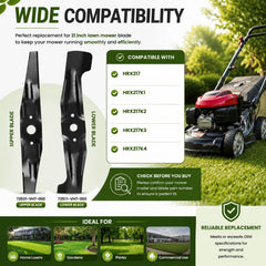 Zejoot blades mounted on mower deck demonstrating correct installation and smoother lawn finish