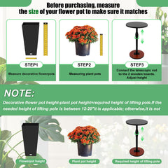 Zejoot riser installed in a tall planter demonstrating improved display