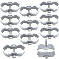 Zentriqlla front view of ten-pack clamps showing included bolts and nuts for quick assembly
