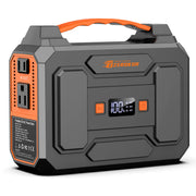 ZeroKor front panel showing 110V AC outlet and ports for versatile charging