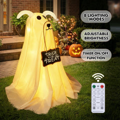 Zesua ghost dog next to a ruler illustrating adjustable height advantage