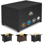 Zettum fire pit cover front view showing full fit and protection
