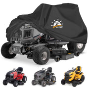 Zettum front view of cover on mower showing full protection and durable fit