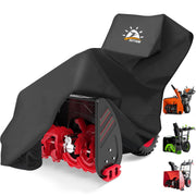Zettum front view showing full cover protecting snow blower outdoors