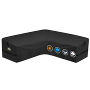 Zettum front view of V-shaped sectional cover showing full protection