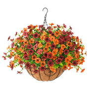 ZFProcess front view of hanging fall flowers showing full, vibrant display