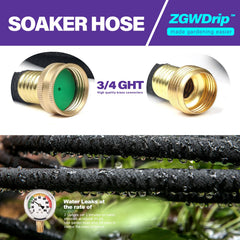 ZGWDrip soaker hose pores showing even droplets for consistent soaking