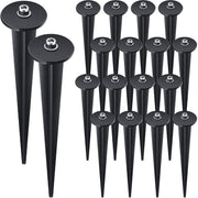 Zhengmy front view of 16 black metal stakes showing full kit and sturdiness
