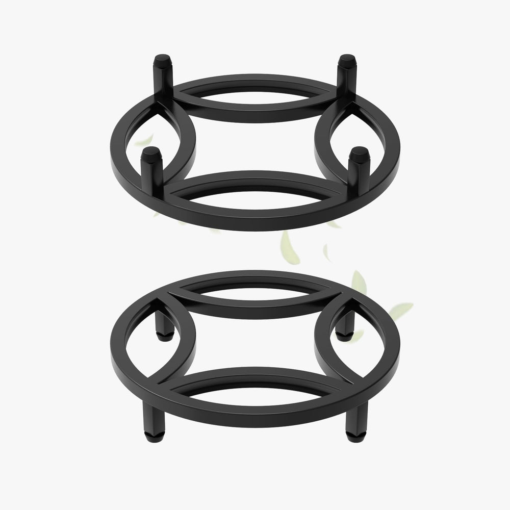 Zhongma front view of two assembled plant stands showing stable base and style