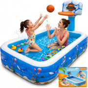 ZIZOTI pool front view showing full family-friendly size and easy setup benefit