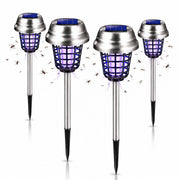 ZLieatmp front view of 4-pack solar bug zapper showing compact design and stake